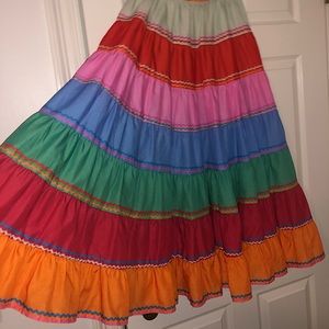 Beulah Style Multicolor Striped Skirt Medium